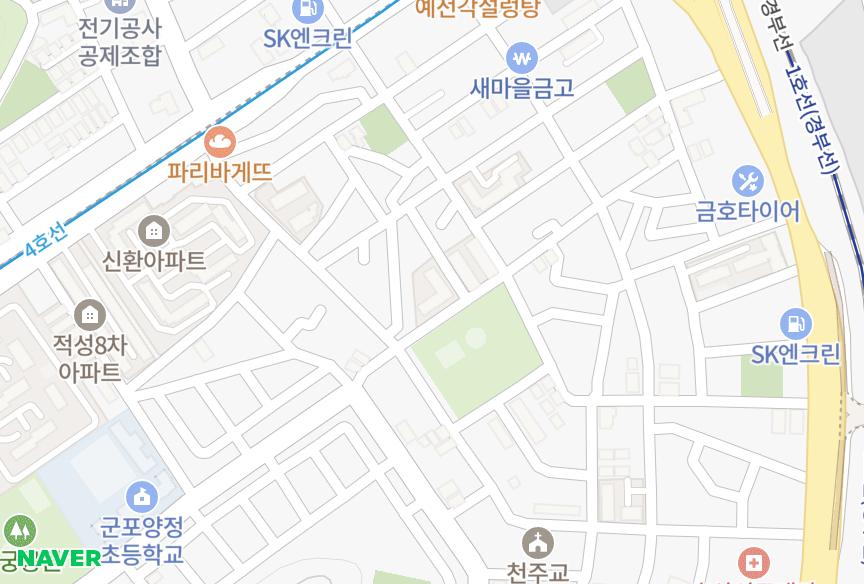 경기도 군포시 금정동 화남 위치·실거래 시세 지도