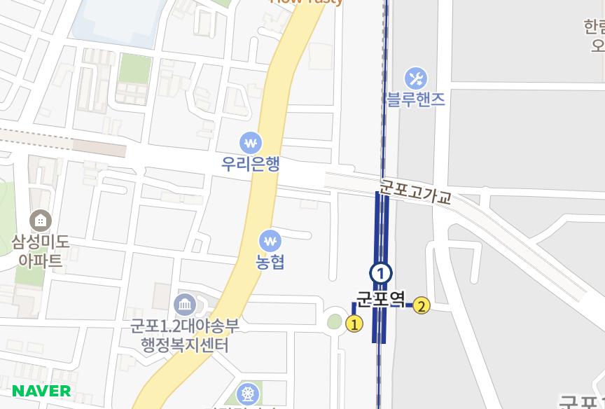 경기도 군포시 당동 당럭키베스트빌2차 위치·실거래 시세 지도