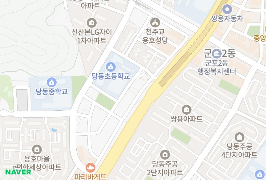 경기도 군포시 당동 뉴삼성 위치·실거래 시세 지도