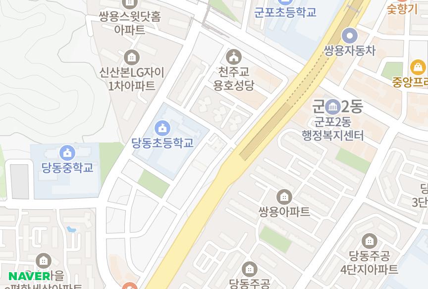 경기도 군포시 당동 덕산큐브 위치·실거래 시세 지도