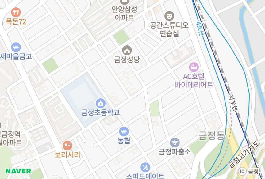 경기도 군포시 금정동 우양파크 위치·실거래 시세 지도
