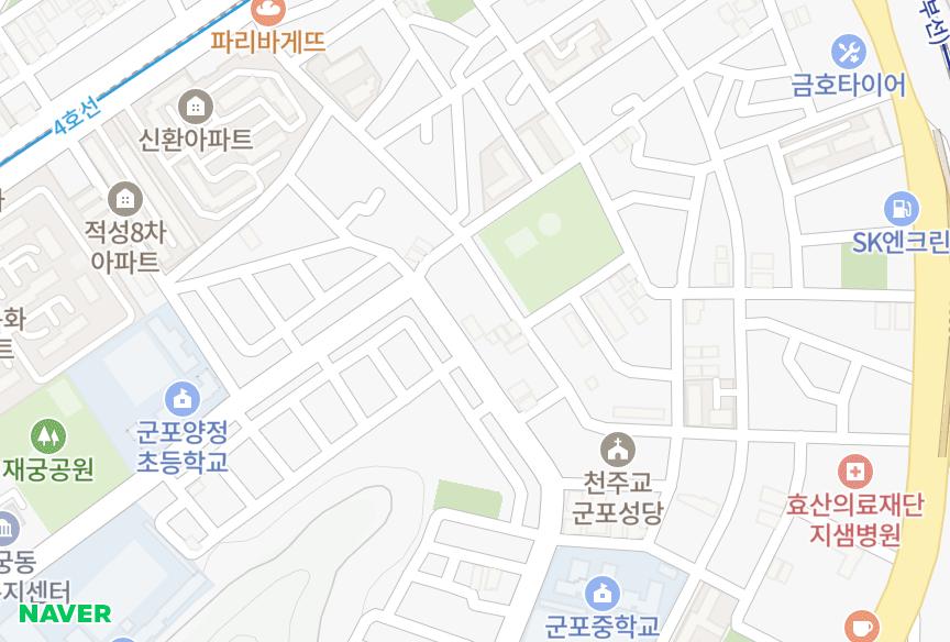 경기도 군포시 금정동 유성 위치·실거래 시세 지도