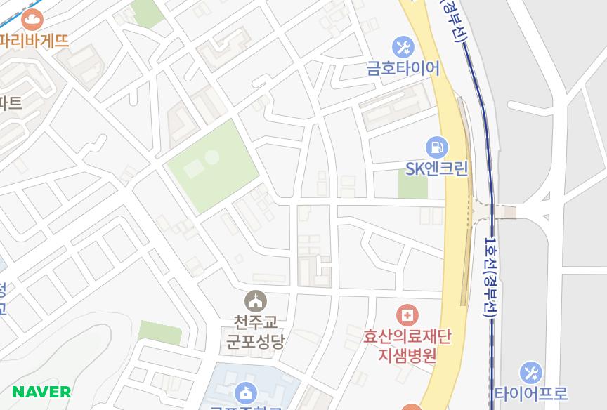 경기도 군포시 금정동 한솔 위치·실거래 시세 지도