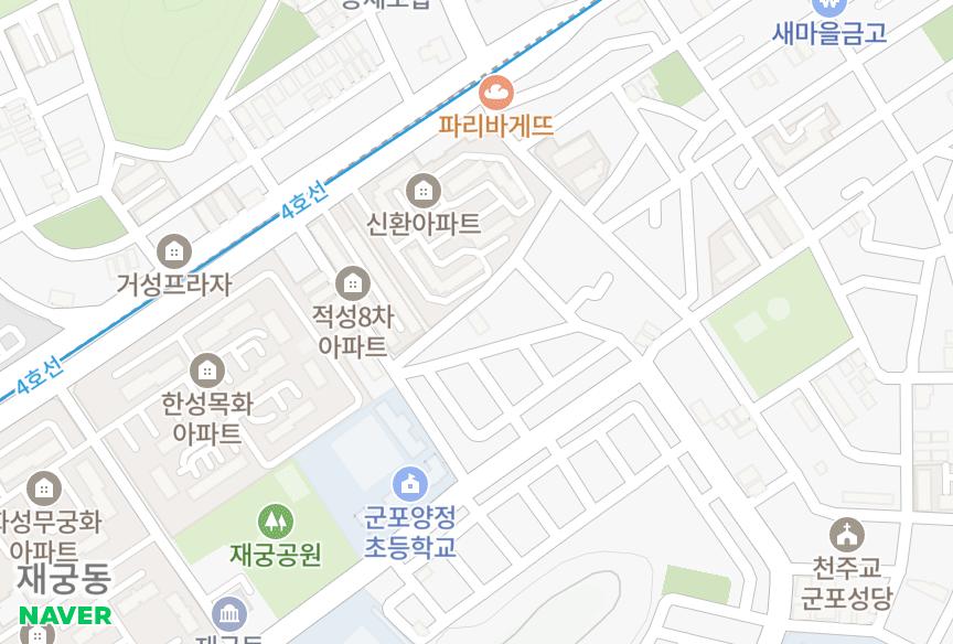 경기도 군포시 금정동 임선 위치·실거래 시세 지도