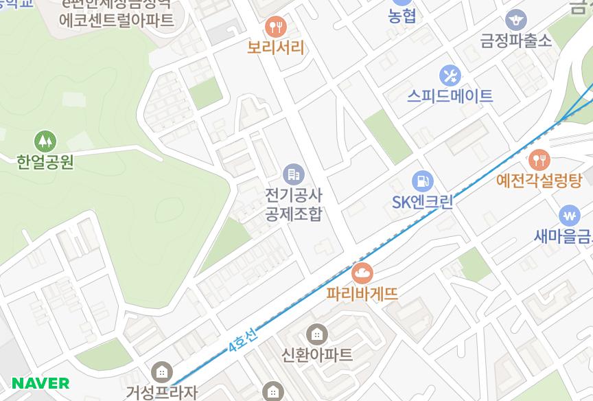 경기도 군포시 금정동 (710-8) 위치·실거래 시세 지도