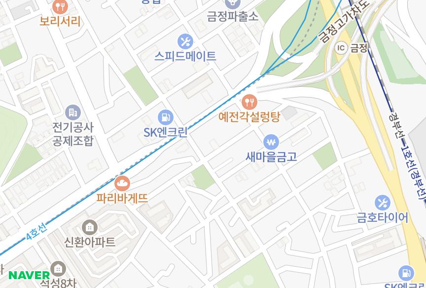 경기도 군포시 금정동 광문 위치·실거래 시세 지도