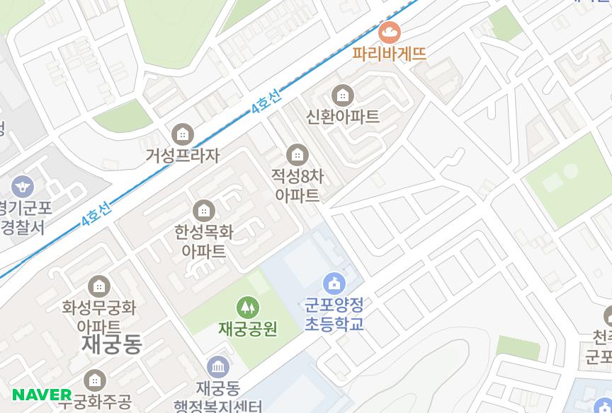 경기도 군포시 금정동 우주 위치·실거래 시세 지도