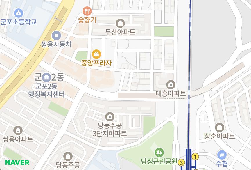 경기도 군포시 당동 거성에이플 위치·실거래 시세 지도