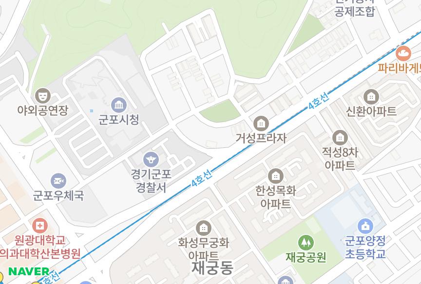 경기도 군포시 금정동 성진히나스 위치·실거래 시세 지도