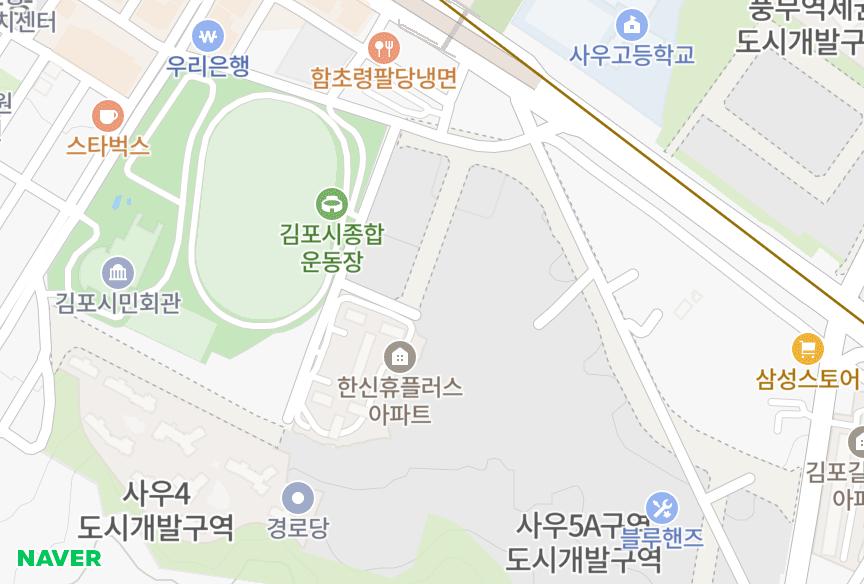 경기도 김포시 사우동 경신 위치·실거래 시세 지도