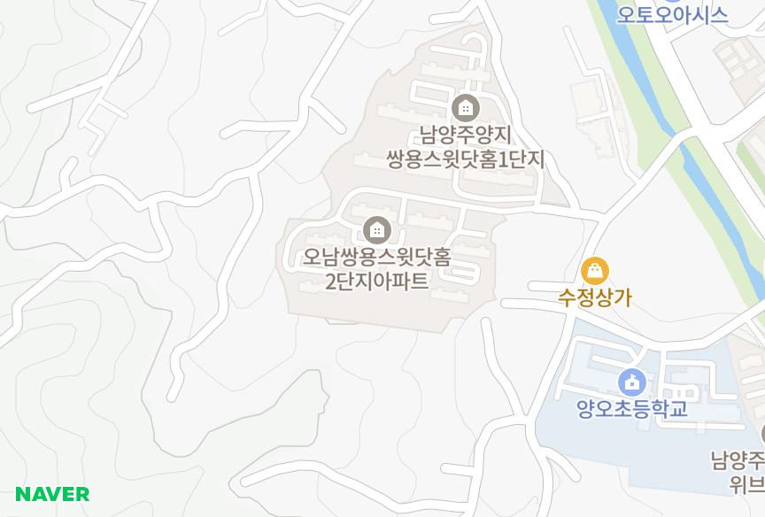 경기도 남양주시 오남읍 양지리 오남쌍용스윗닷홈지티 위치·실거래 시세 지도
