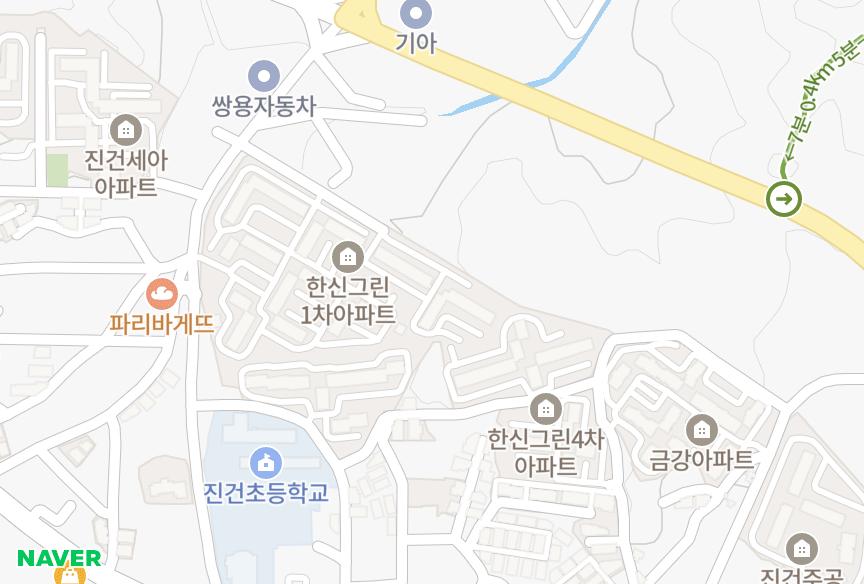 경기도 남양주시 진건읍 용정리 남양주한신그린 위치·실거래 시세 지도