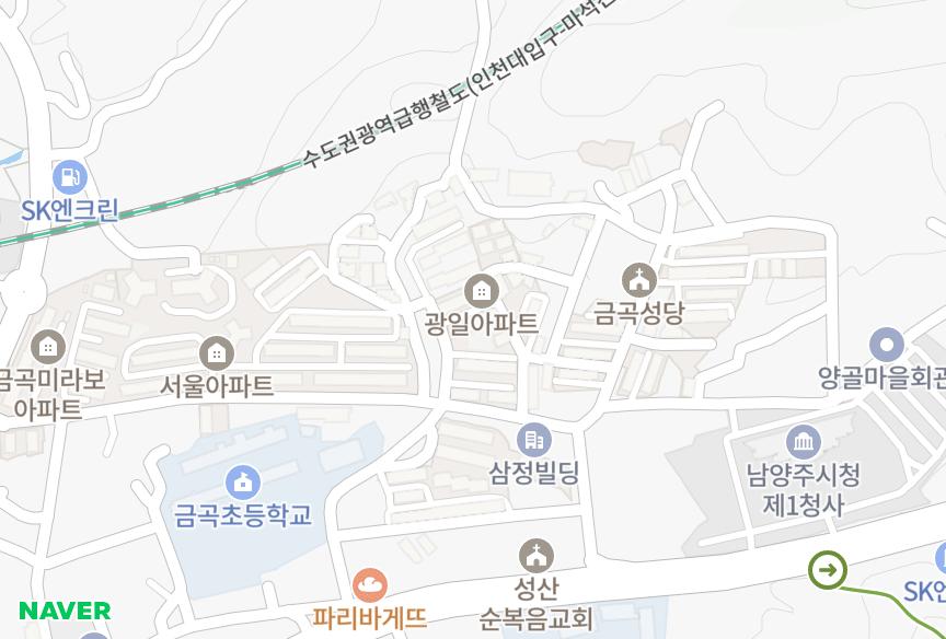 경기도 남양주시 금곡동 광일 위치·실거래 시세 지도