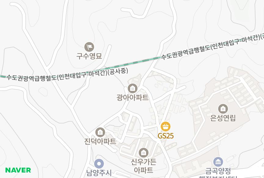 경기도 남양주시 금곡동 광아 위치·실거래 시세 지도