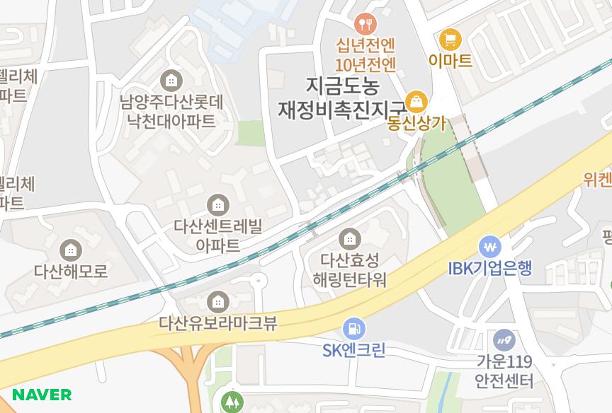 경기도 남양주시 다산동 동양 위치·실거래 시세 지도