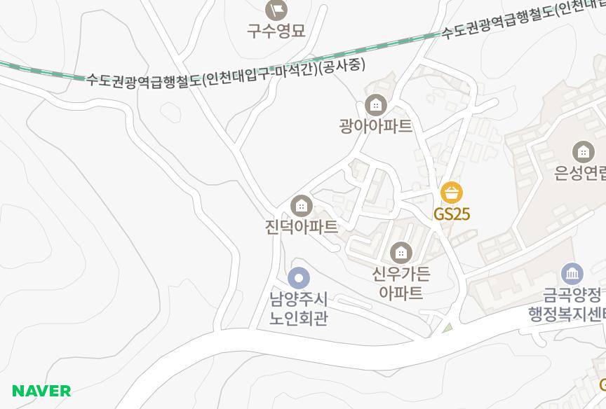 경기도 남양주시 금곡동 진덕 위치·실거래 시세 지도
