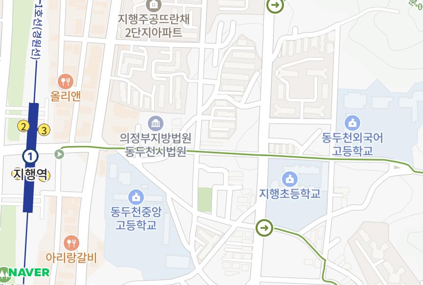 경기도 동두천시 지행동 하이텍 위치·실거래 시세 지도