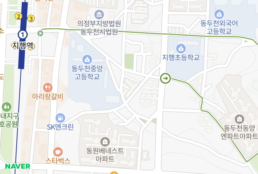 경기도 동두천시 지행동 현성 위치·실거래 시세 지도