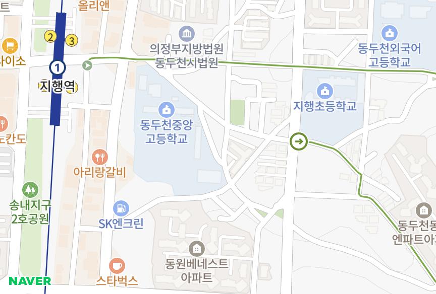 경기도 동두천시 지행동 현성하이츠 위치·실거래 시세 지도
