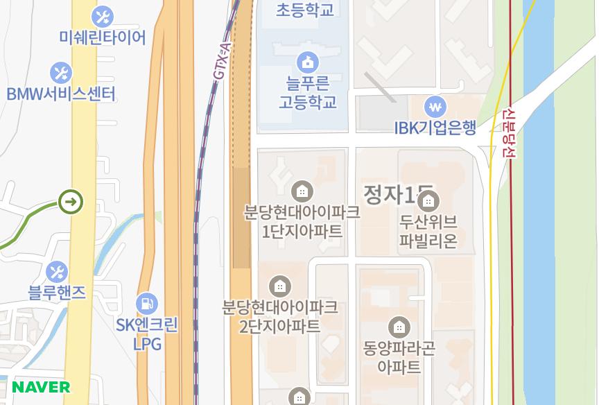 경기도 성남시 분당구 정자동 아이파크분당1단지 위치·실거래 시세 지도