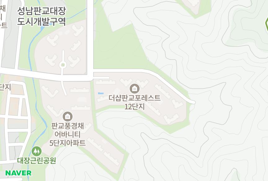 경기도 성남시 분당구 대장동 판교더샵포레스트12단지 위치·실거래 시세 지도