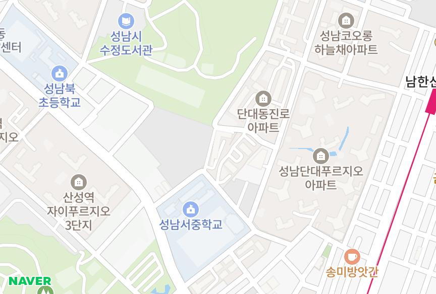 경기도 성남시 수정구 단대동 희망 위치·실거래 시세 지도