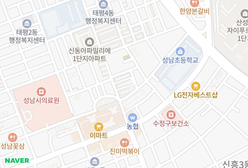 경기도 성남시 수정구 태평동 태평 위치·실거래 시세 지도