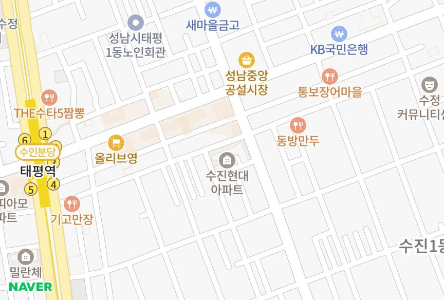 경기도 성남시 수정구 수진동 수진현대 위치·실거래 시세 지도