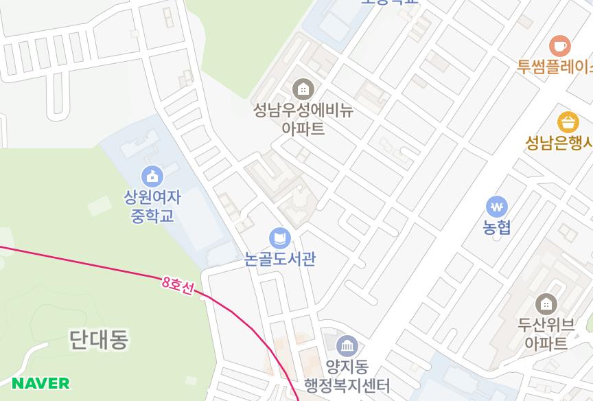 경기도 성남시 수정구 양지동 양우내안애 위치·실거래 시세 지도