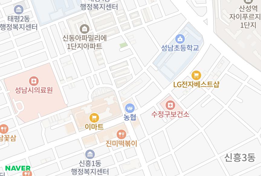 경기도 성남시 수정구 태평동 크란츠힐 위치·실거래 시세 지도