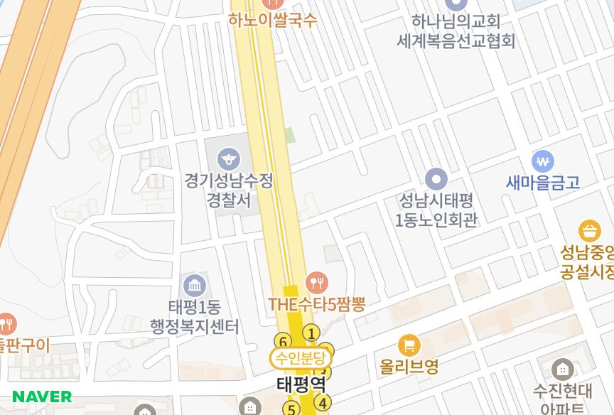 경기도 성남시 수정구 태평동 낙원스카이뷰2차 위치·실거래 시세 지도