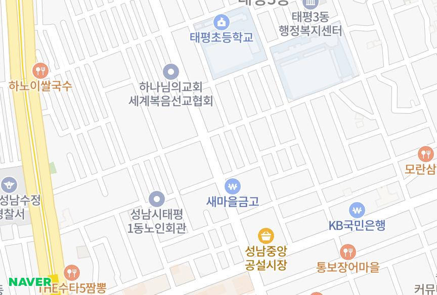 경기도 성남시 수정구 태평동 굿모닝하우스 위치·실거래 시세 지도