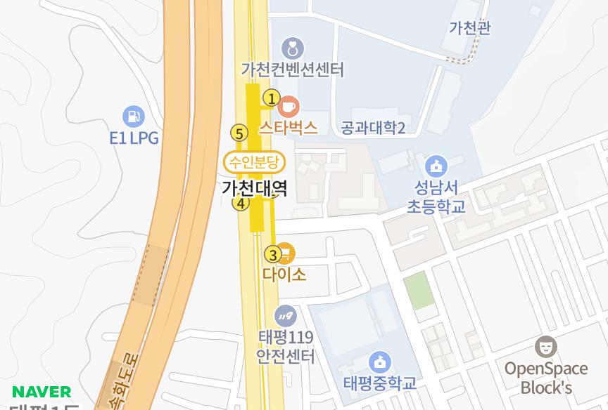 경기도 성남시 수정구 태평동 SM해그린 위치·실거래 시세 지도