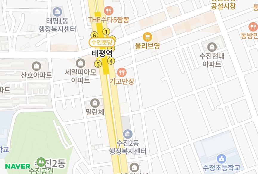 경기도 성남시 수정구 수진동 에이스 위치·실거래 시세 지도