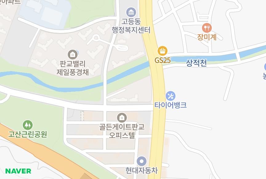 경기도 성남시 수정구 고등동 판교밸리자이3단지 위치·실거래 시세 지도