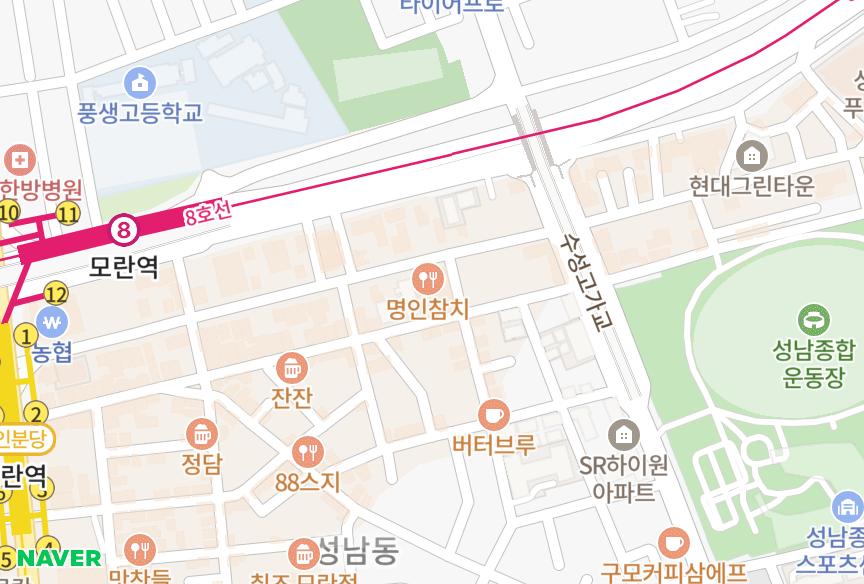 경기도 성남시 중원구 성남동 크란츠빌Ⅱ 위치·실거래 시세 지도