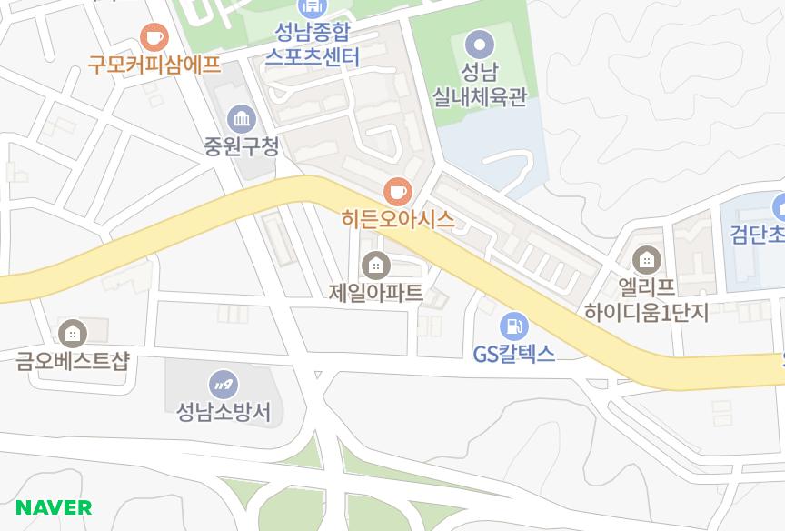 경기도 성남시 중원구 하대원동 제일 위치·실거래 시세 지도
