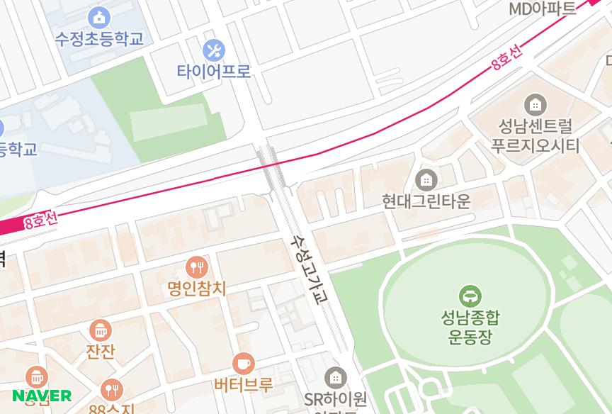 경기도 성남시 중원구 성남동 동부브리앙뜨 위치·실거래 시세 지도