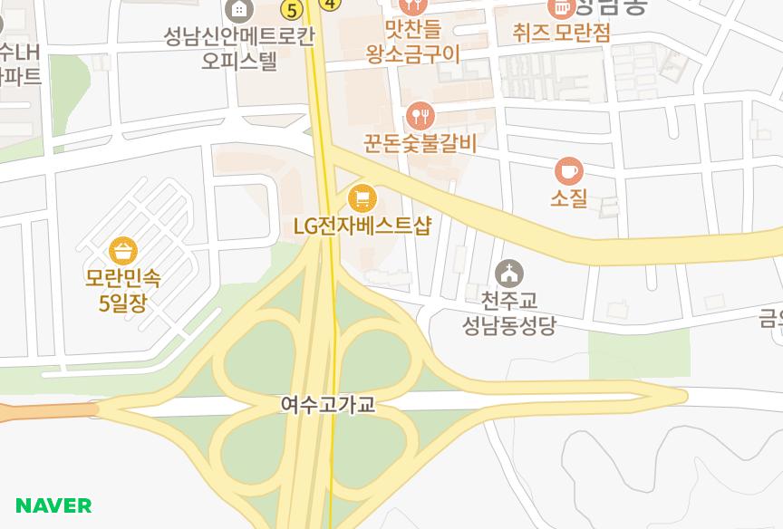 경기도 성남시 중원구 하대원동 와이엠프라젠 위치·실거래 시세 지도
