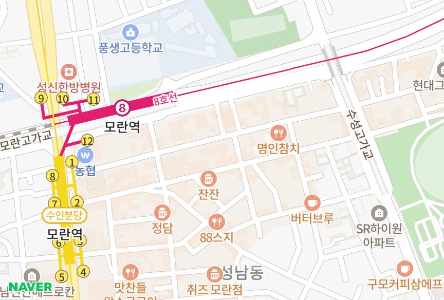경기도 성남시 중원구 성남동 쉐르진 위치·실거래 시세 지도