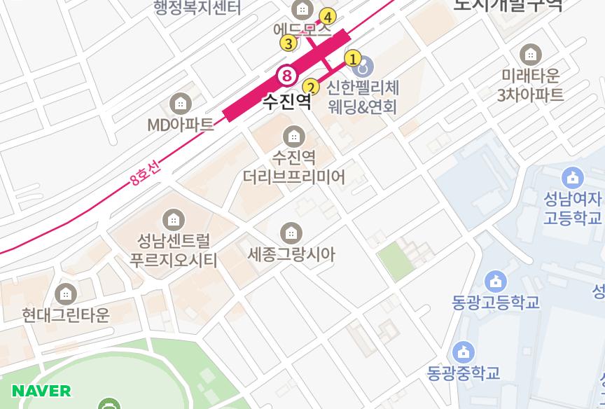 경기도 성남시 중원구 성남동 그린빌 위치·실거래 시세 지도