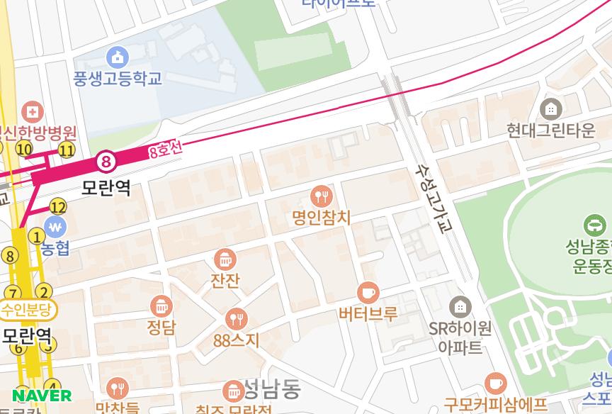 경기도 성남시 중원구 성남동 양지참빛 위치·실거래 시세 지도