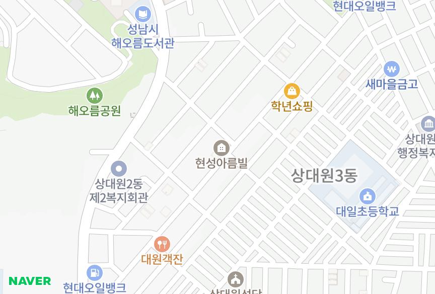 경기도 성남시 중원구 상대원동 현성아름빌 위치·실거래 시세 지도
