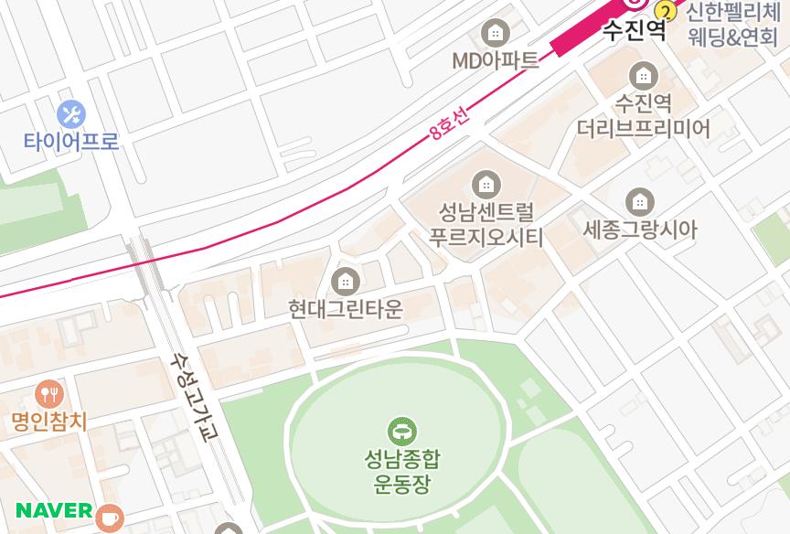 경기도 성남시 중원구 성남동 성남나래빌 위치·실거래 시세 지도