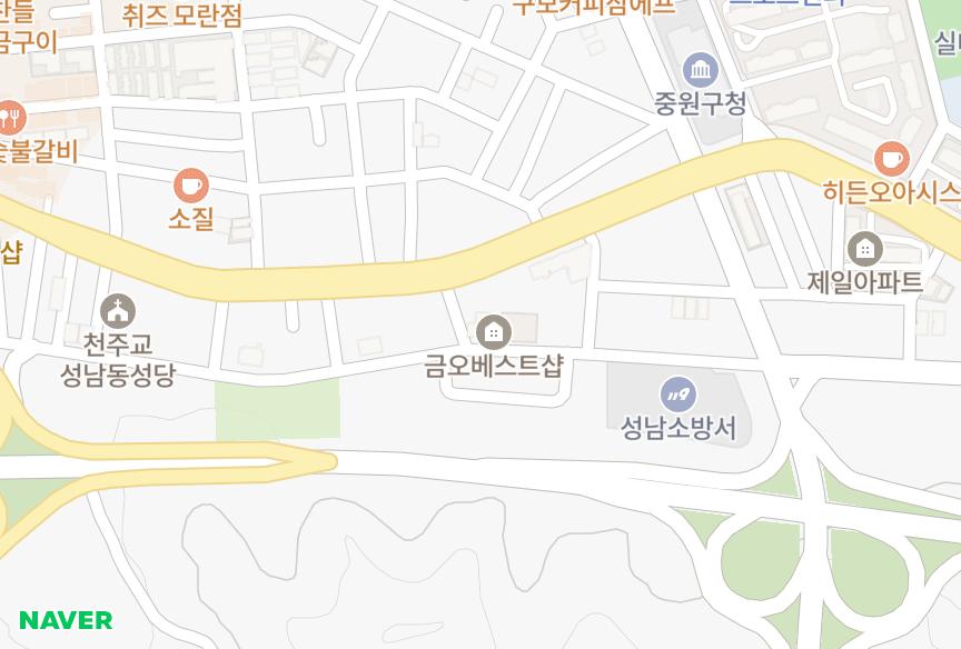 경기도 성남시 중원구 하대원동 금오베스트샵 위치·실거래 시세 지도