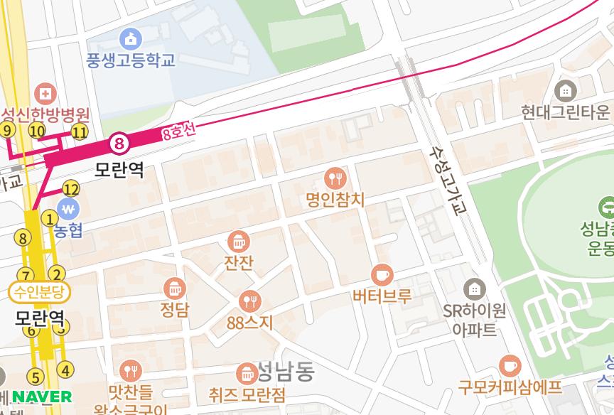 경기도 성남시 중원구 성남동 부남프라자 위치·실거래 시세 지도