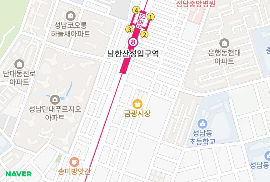 경기도 성남시 중원구 금광동 금광 위치·실거래 시세 지도
