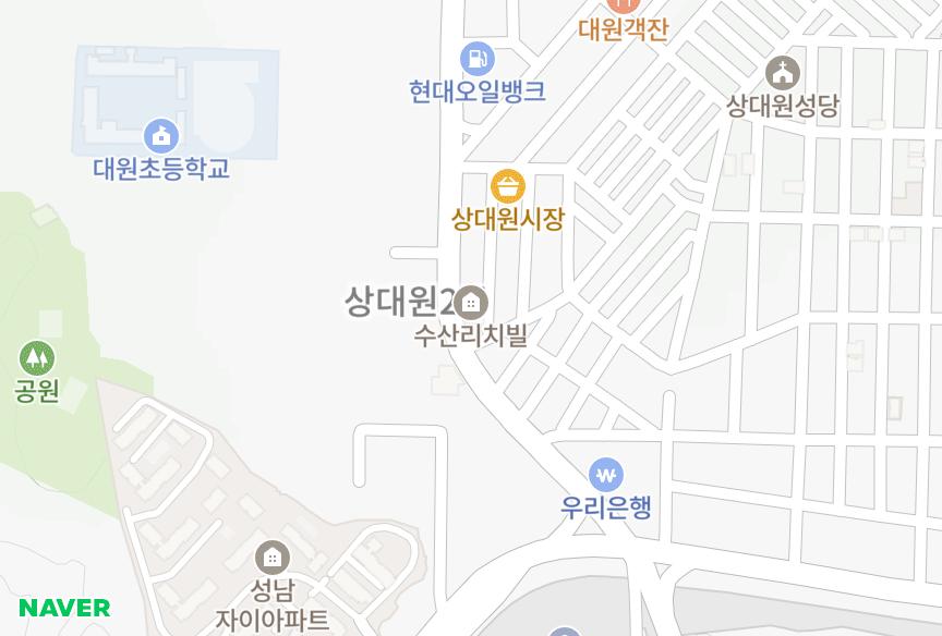 경기도 성남시 중원구 상대원동 수산리치빌 위치·실거래 시세 지도