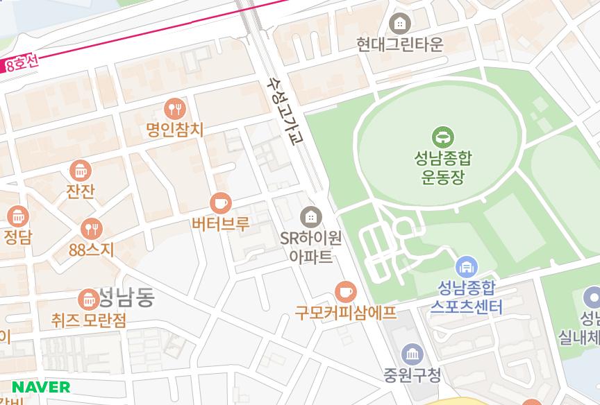 경기도 성남시 중원구 성남동 예건췌리쉬 위치·실거래 시세 지도