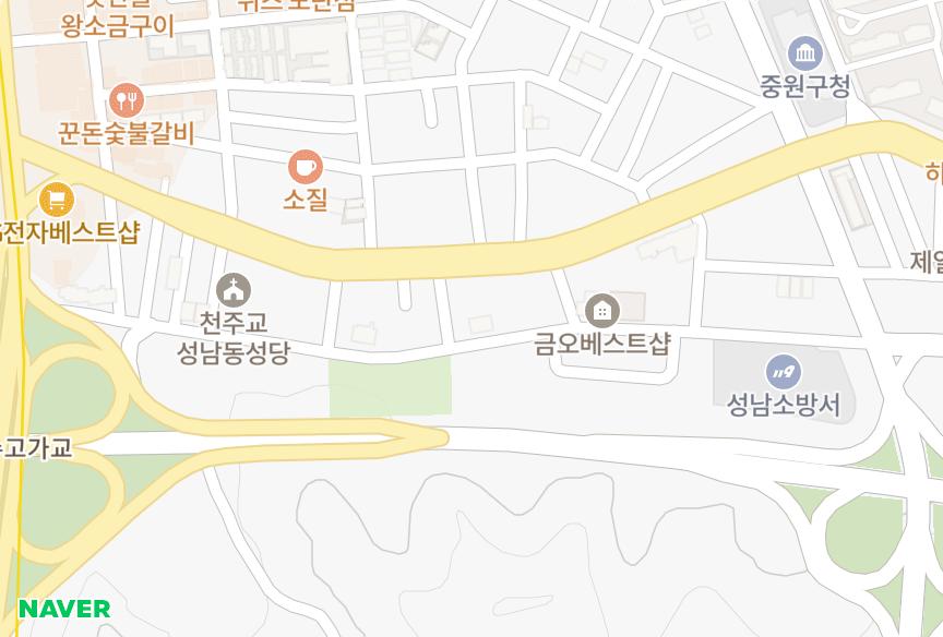 경기도 성남시 중원구 하대원동 현성라비도르 위치·실거래 시세 지도